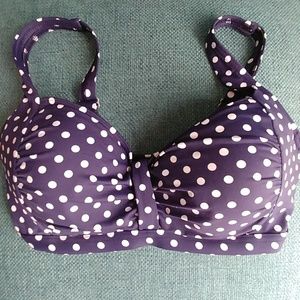 EUC Lands End retro polkadot bikini top